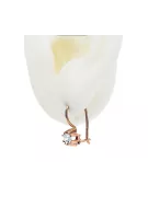 Vintage craft Earrings Zircon Original Vintage 14K Rose Gold vec053r